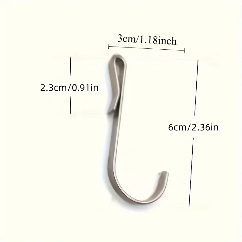 6pcs - Snap-on Clip Hooks for Wire Shelving, Shelves, and Sink Grates - Versatile J-Hook Hangers for Kitchen, and Office Use