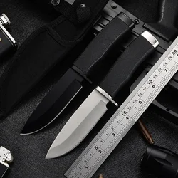 1 piece of high hardness outdoor straight knife, portable EDC camping knife sheath pocket knife, outdoor barbecue tool knife