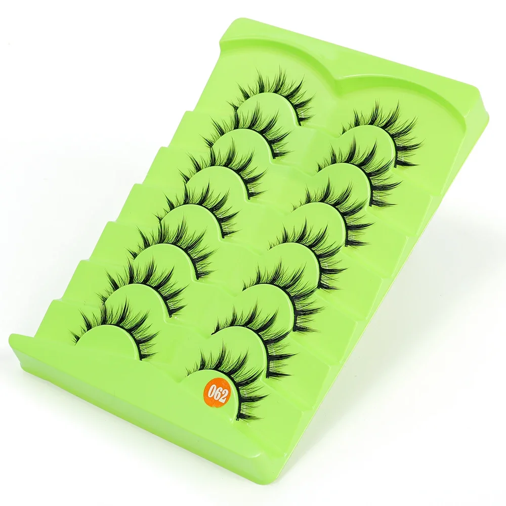 Anime Same 3D Curling Eyelashes 7Pairs 3D Natural False Lashes Fluffy Soft Cross Wispy Eyelash Extension Reusable Eyelash Makeup