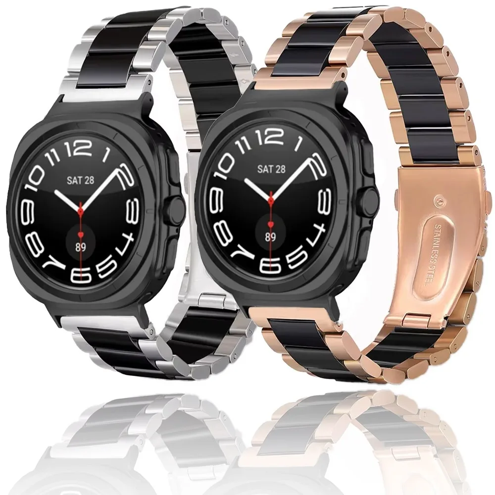 

Ceramic+Metal Band For Samsung Galaxy Watch Ultra 47mm Sport Bracelet Wristband For Galaxy Watch 7 Ultra Replacement Correa Belt
