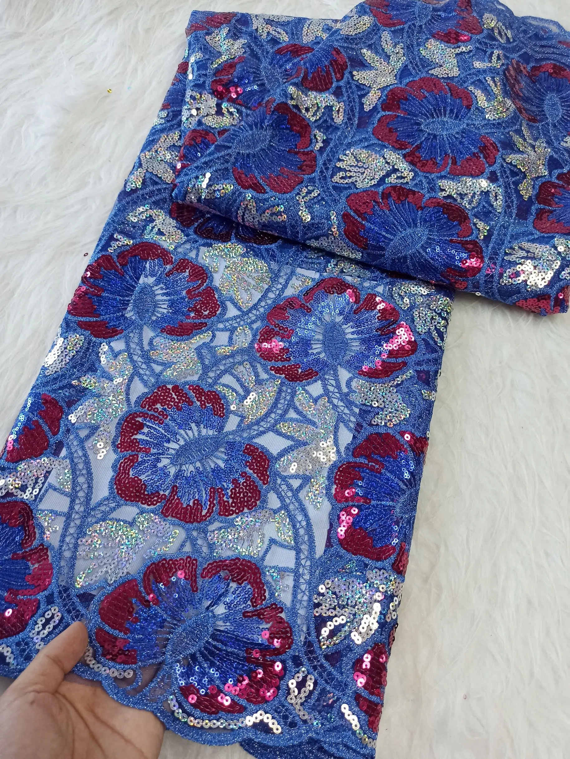 Tecido de renda africano francês branco com lantejoulas 2025 renda de tule de alta qualidade 5 jardas vestido bordado nigeriano festa de casamento