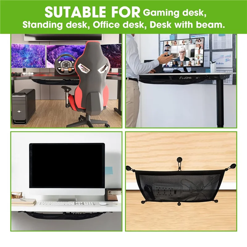 شبكة إدارة الكابلات تحت المكتب من BFYLW، منظم شبكي لإدارة سلك الطاولة تحت الطاولة، 50 × 25 سم