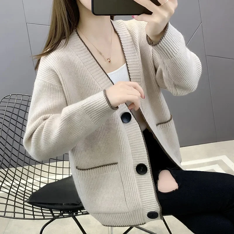 2024 New Spring Autumn Women Cardigans Sweater Long Sleeve Single Breasted Oversize Knitted Cardigans Taylor Long Sleeve Casual