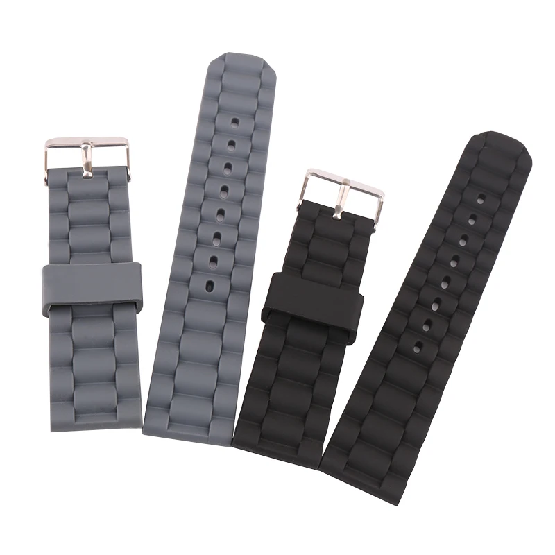 

Watch accessories Rubber watch strap 24mm Sports Waterproof silicone watch strap pin buckle men's and women's wristband bracelet