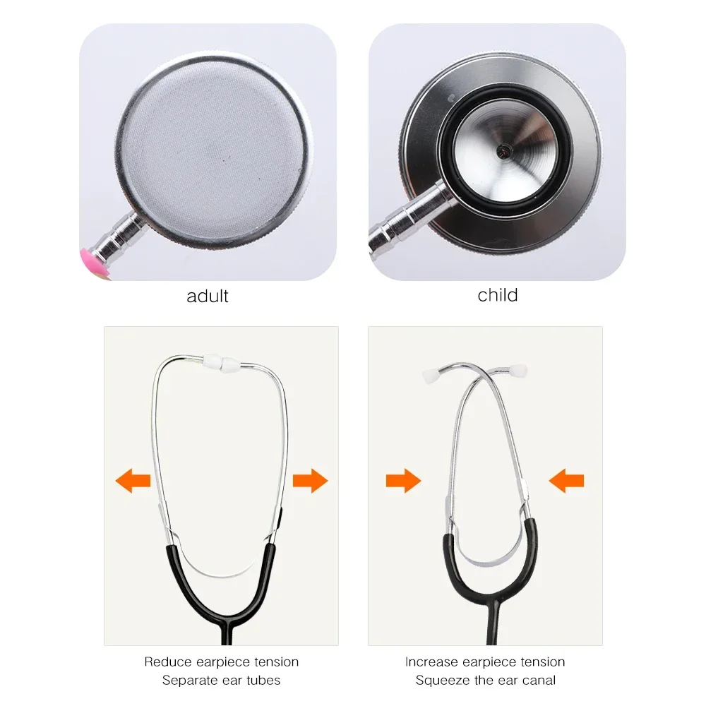 Professional Dual Head Stethoscope Doctor Nurse Double Head Stethoscope Cardiology Medical Equipment Student Vet Medical Device