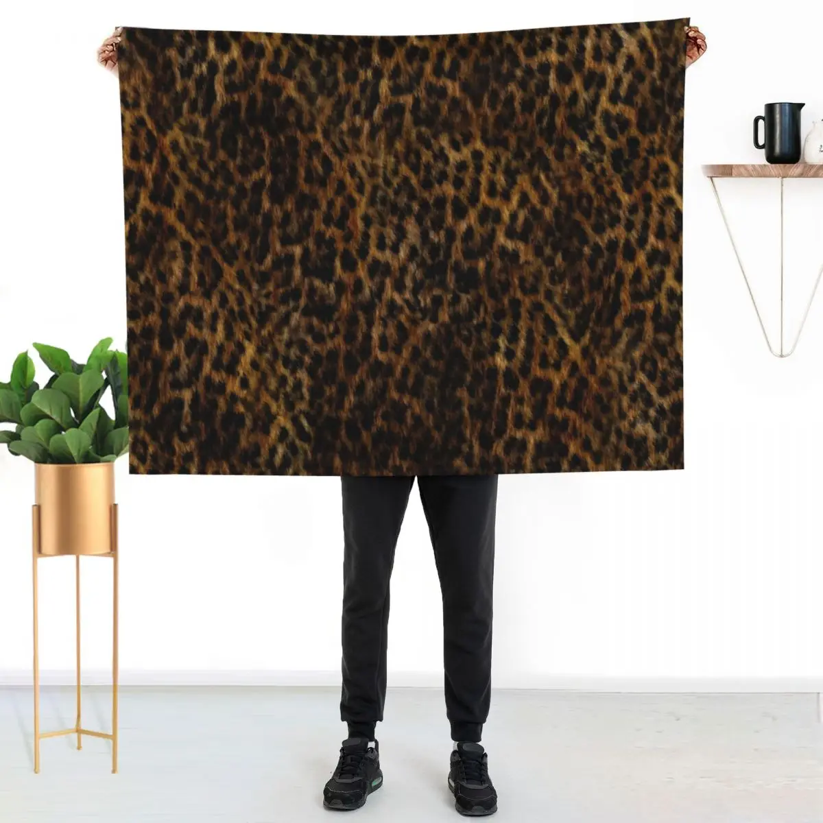 Cheetah Fur Texture Throw Blanket Furry Soft Plush Plaid Camping Hairy Decorative Beds Thin Blankets