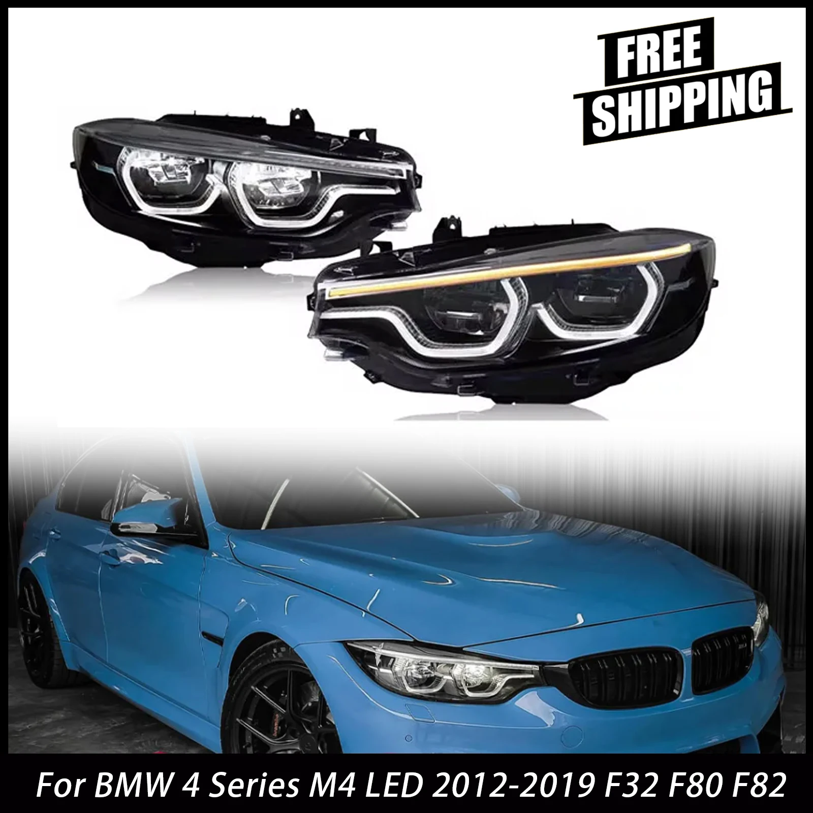 

Car Headlamps For BMW 4 Series M4 LED Headlights 2012-2019 F32 F80 F82 Upgrade Modified Dynamic Turn Signal Lamp Car Accessories