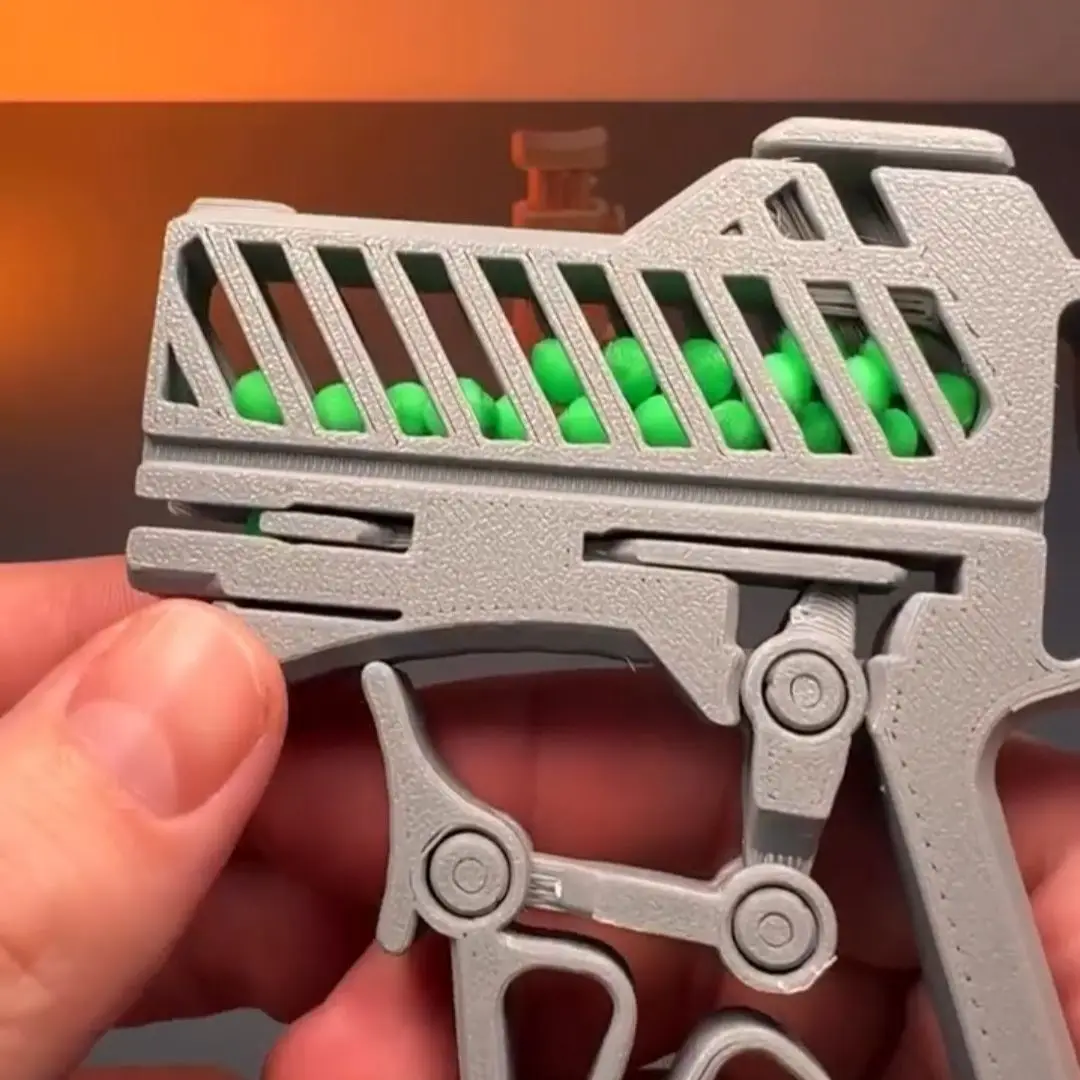 3D Printed Biubiu Bullet Launcher Decompression Artifact Bullet Launcher Lightweight Portable Fun Toy Mini Defense Finger Ring
