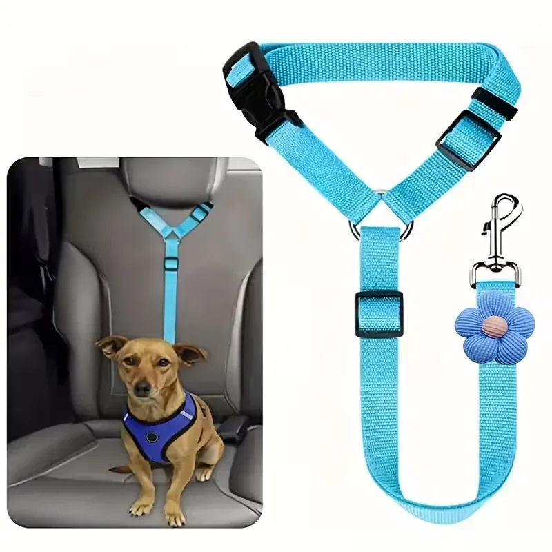 Pet Nylon Safety Leash Car Backseat Belt for Cat Dog collar harness Long Distance Seat Belt Adjustable Thickened Rope Buckle