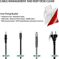 Support de gestionnaire de fil de gestion de câble, pinces d'évaluation, ligne de données de charge USB, enrouleur de canette, crochet mural, 50 pièces 6