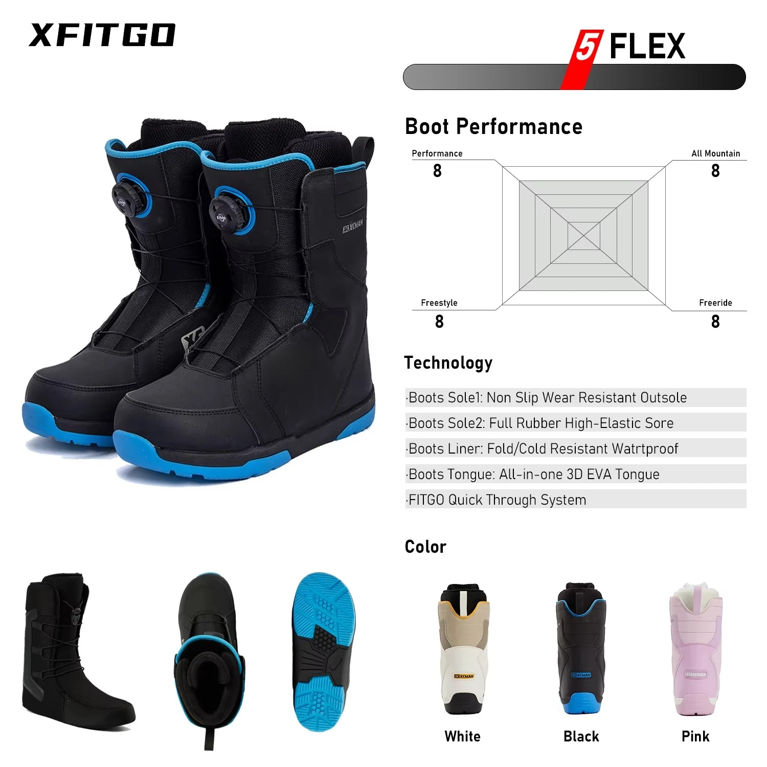 Snowboard Boots Bindings Set