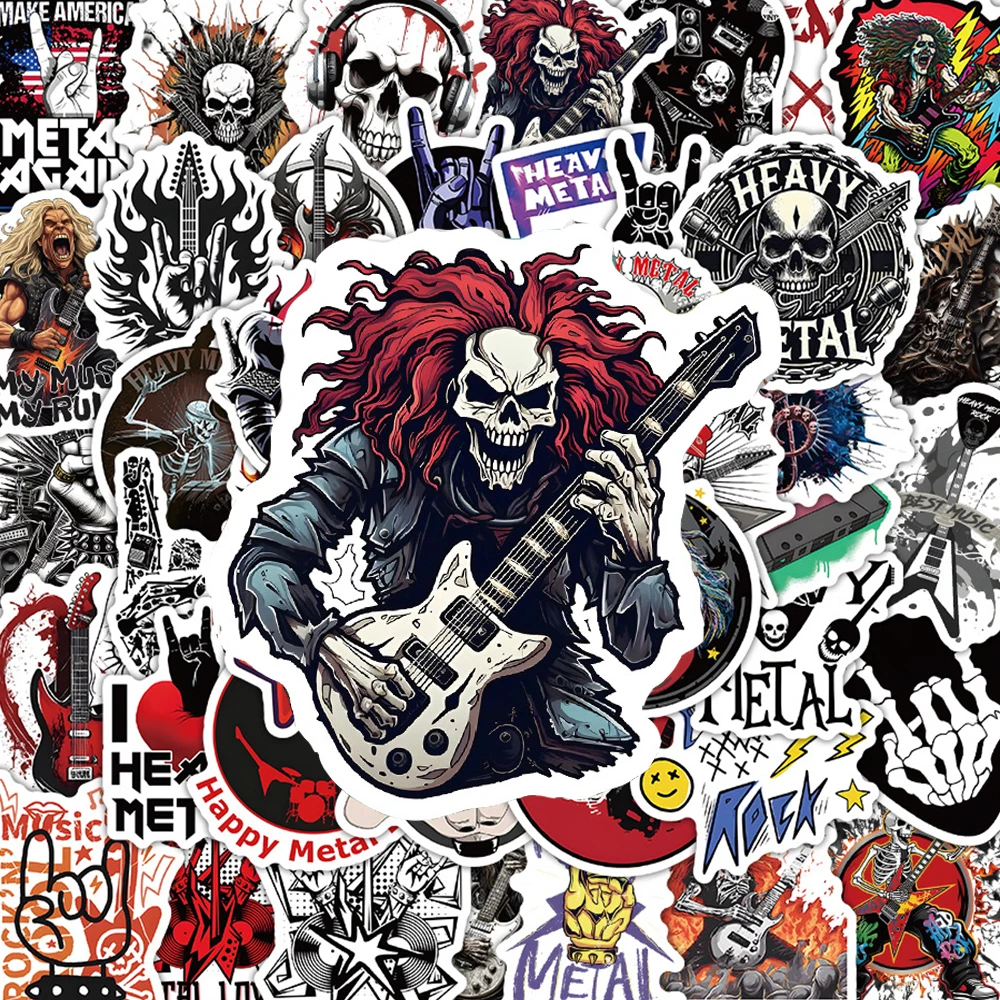 10/30/54 Stück Heavy Metal Musik Aufkleber Coole Cartoon Rock Band Sticker Graffiti Gepäck Motorrad Laptop Wasserdichtes Aufkleber-Set