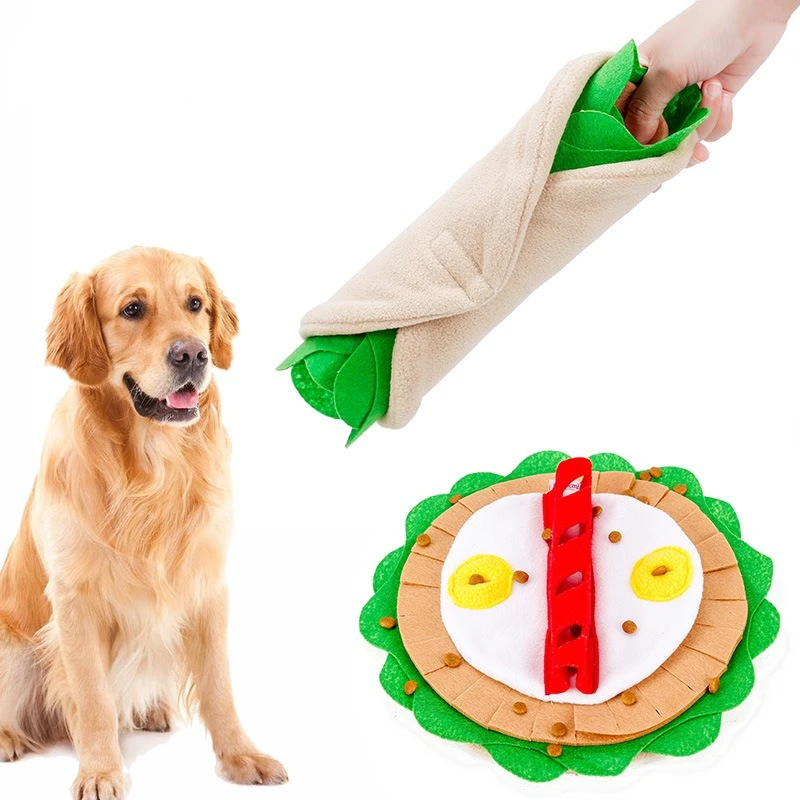 Pet Dog Fun Pancake Interactive Toy IQ Educational Training Play Sniffs Pet Supplies Slow Food Dog Bowl Washable Sniffing Mat