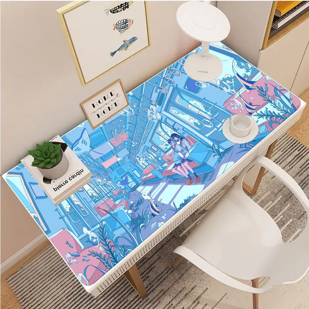 The World In Water Japan Train Mousepad XXL RGB Gaming Mouse Pads HD Gamer Accessories Large LED