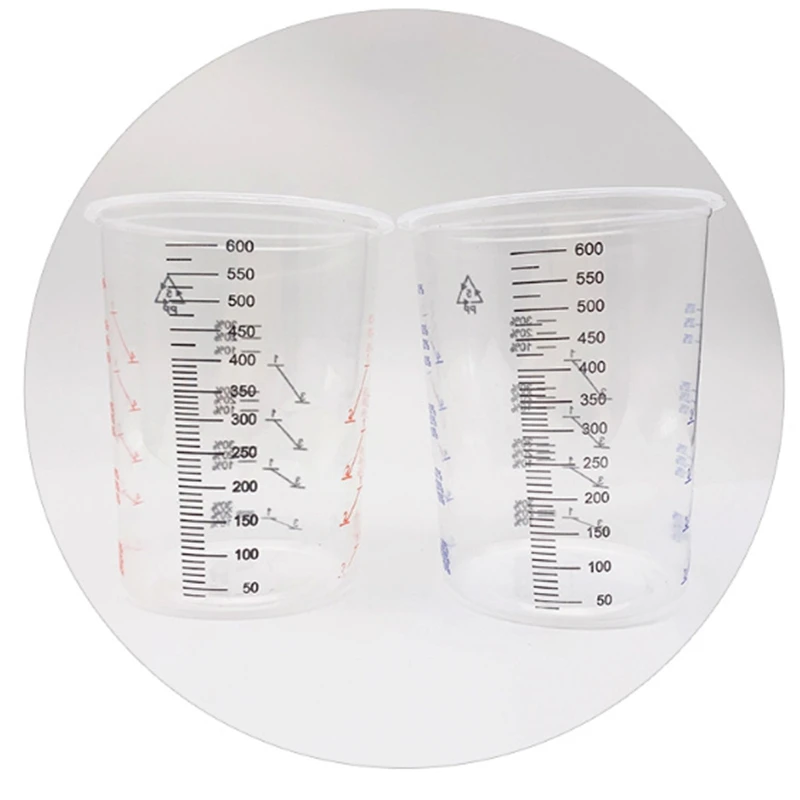 LLCS-25 Plastic Paint Mixing Cups 600Ml Mixing Container For Precise Mixing Of Paint And Liquid (Random Color)