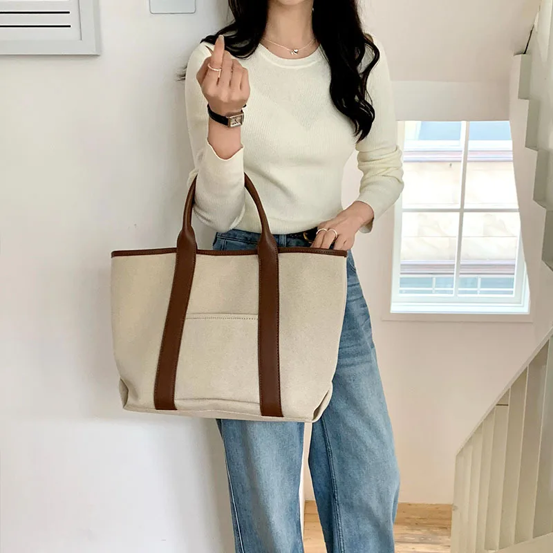 Casual Canvas Tote Bag  Women 2024 Oversized Single Shoulder Crossbody Bucket Bag Purses And Handbags