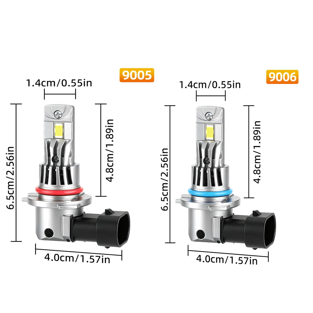 4PCS 9006 9005 LED Headlight KIT Combo Bulbs 6000K High Low Beam Super Bright White