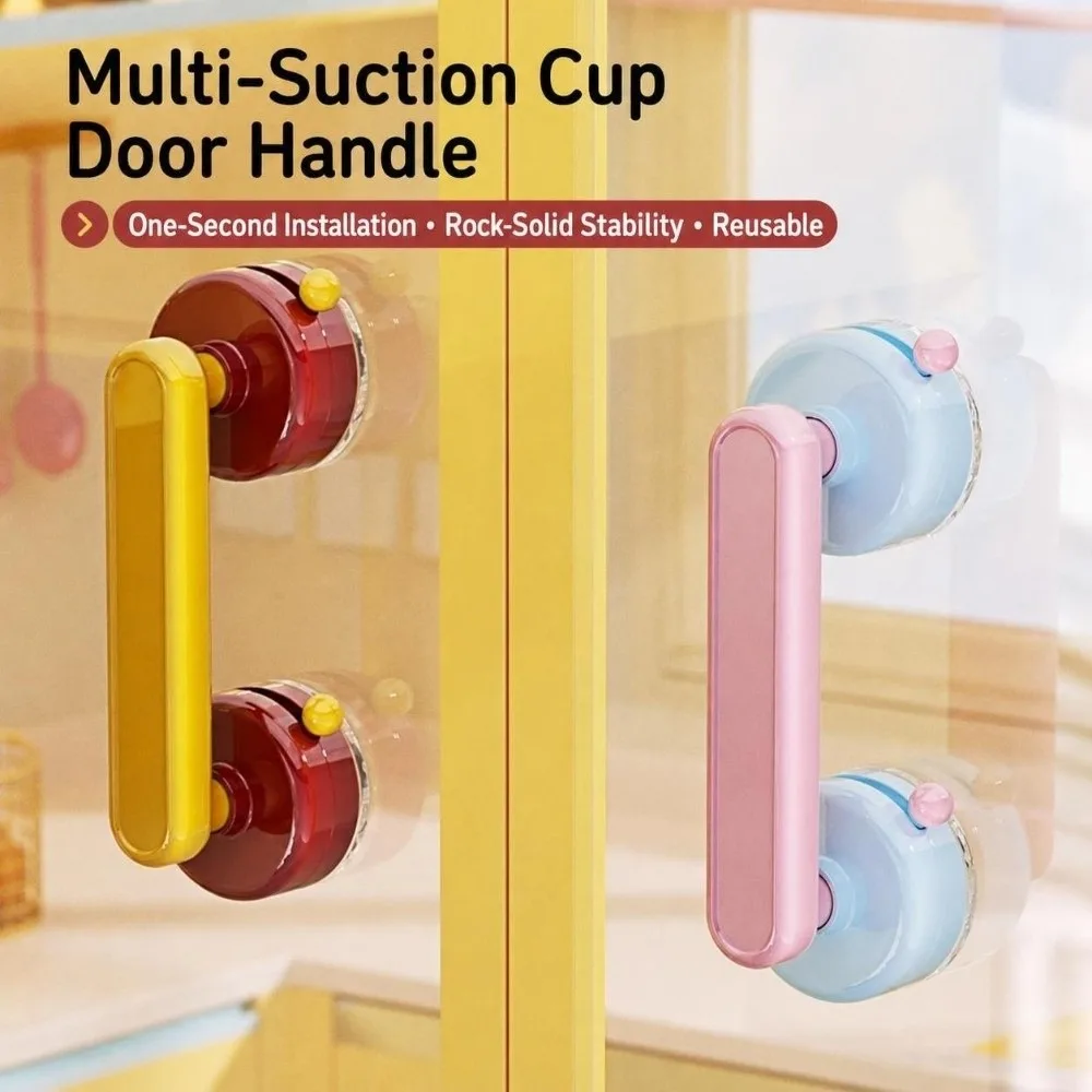 Strong Suction Suction Cup Door Handle Waterproof Anti-Slip Glass Door Handle Safety Grip Removable Door Handle