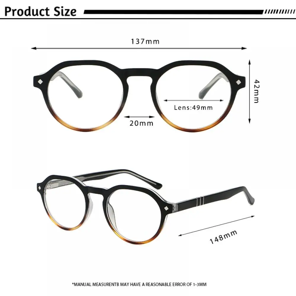 CATERSIDE Retro Herren Flache Leichte Brille Hochwertige PC Runde Anti-Blaulicht-Brille Damen Computer-Lese-Schutzbrille – Detail 3