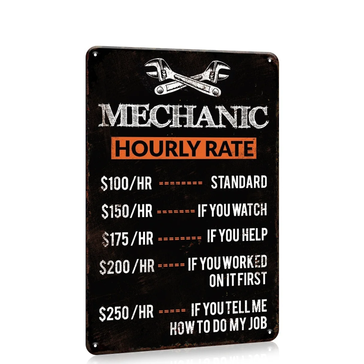 Vintage Mechanic Metal Tin Sign - , Retro Wrench Tool Poster, Iron Wall Decor for Garage or Bedroom,