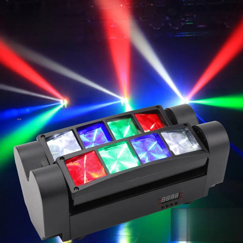 

Светодиодный восьмиокий мини-светильник-паук с голосовым управлением, лазерная световая панель с подвижной головкой, KTV, специальные вспышки с восемью лучами, сценический Atmosp