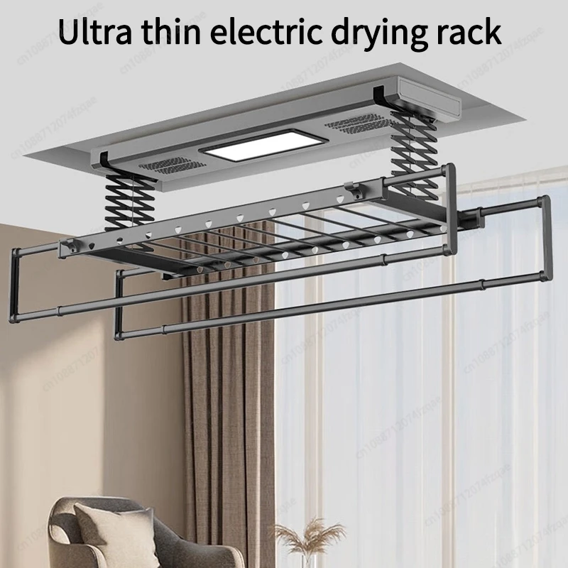 Fully Automatic Foldable Clothes Drying Rack Ultra-thin Embedded, Hidden Smart Clothes Drying Rack, UV Ultraviolet Sterilization