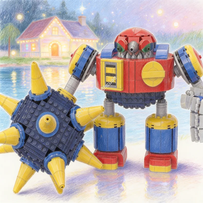 

1458pcs MOC The Egg Breaker Sonic Hedgehog Model Building Toys Blocks Construction Christmas Gift Idea Creative Education Brick