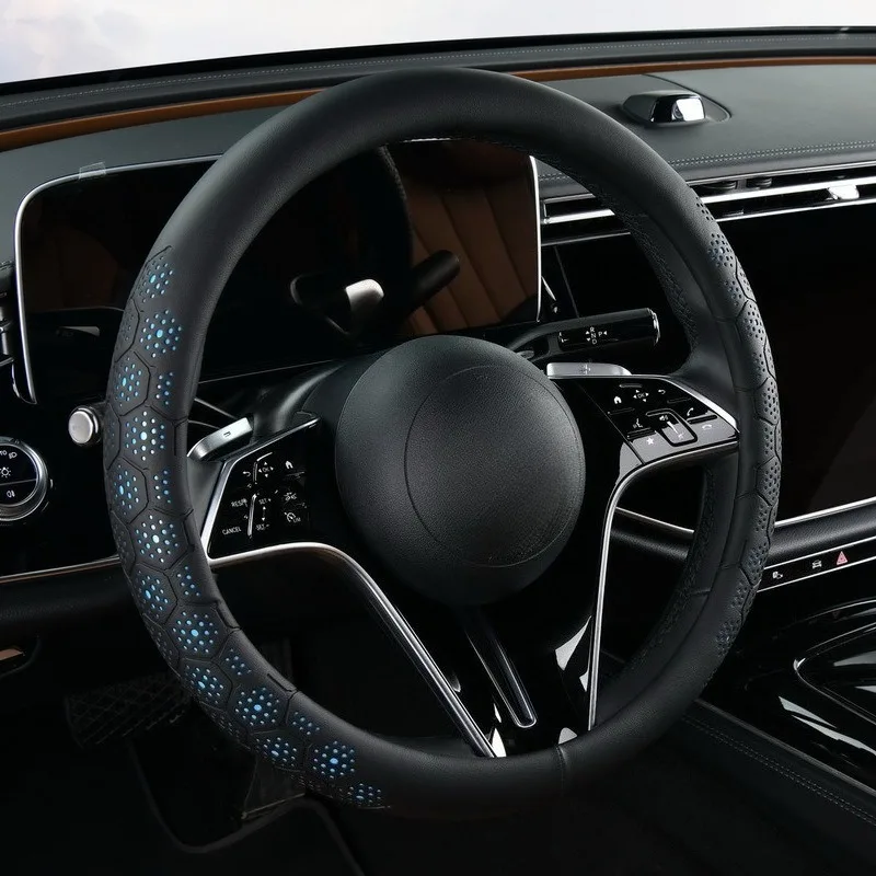 Universal Car Steering Wheel Cover Leather Anti-slip Steering Wheel Covers Car Accessories Interior O/D Shape Car Steering Grip