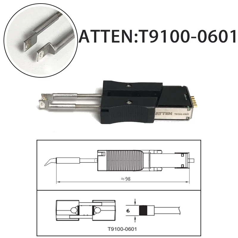 ATTEN T9100-0601 for ST-1509/9150/N9100 Soldering Iron Head Integrated Heating Core Soldering Tweezers Replacement