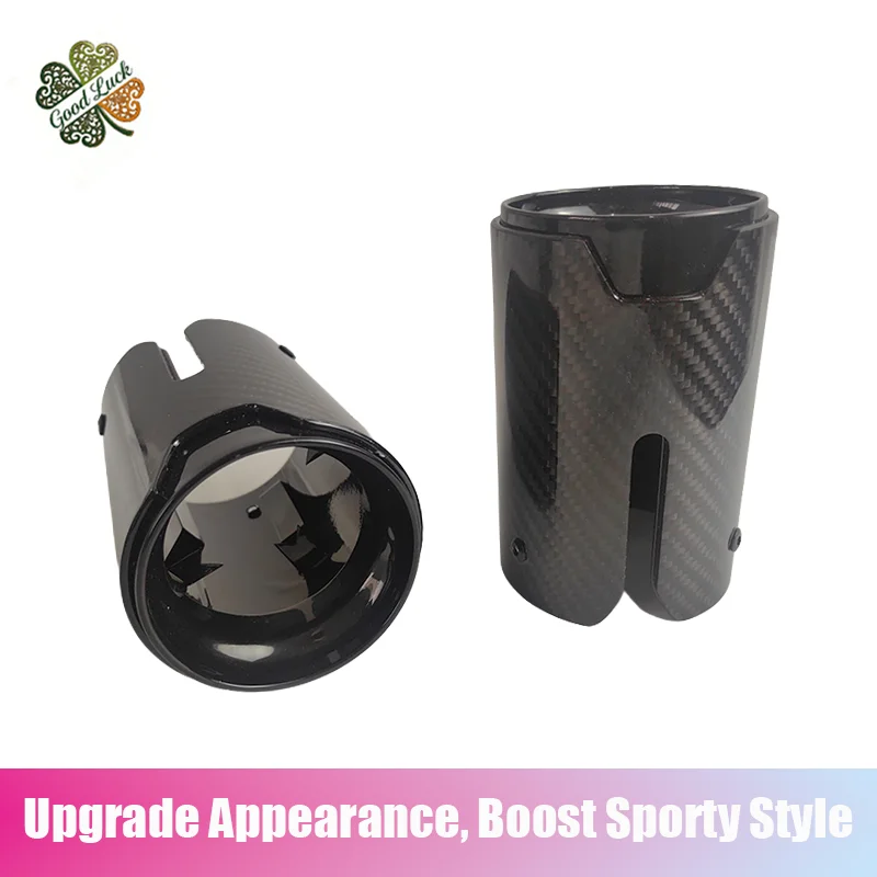 

M LOGO Stainless Steel Carbon Fiber Car Exhaust Tail Pipe for BMW 320 5 Series 3 GT X4 X1 X3 - Dedicated Modification Accessory