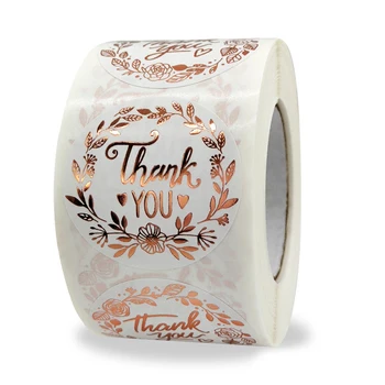 100-500 peças 1.5 polegadas/3.8cm laser redondo inglês obrigado presente selo adesivos de vedação com etiqueta de feriado de casamento à prova d'água
