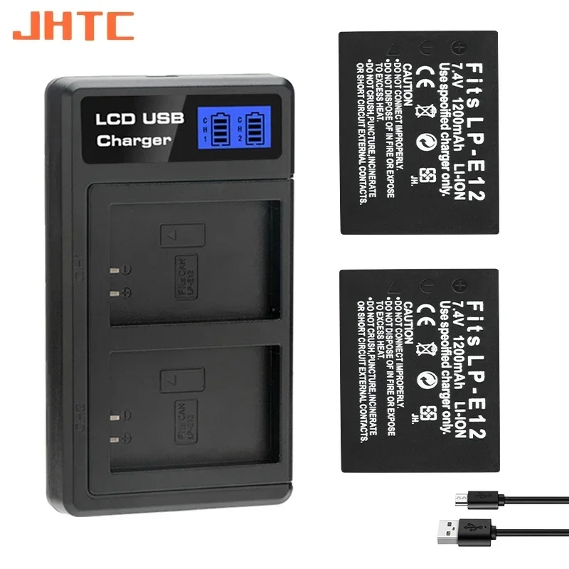 LP-E12 LPE12 Battery Charger For Canon Kiss X7 EOS-M M2 M10 M50 100D Rebel SL1 1200mAh LP E12 Batteries Charger