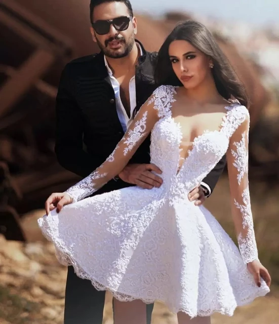 Dama Vestidos Cortos Vestidos De Boda Invierno 2019 Vestidos De