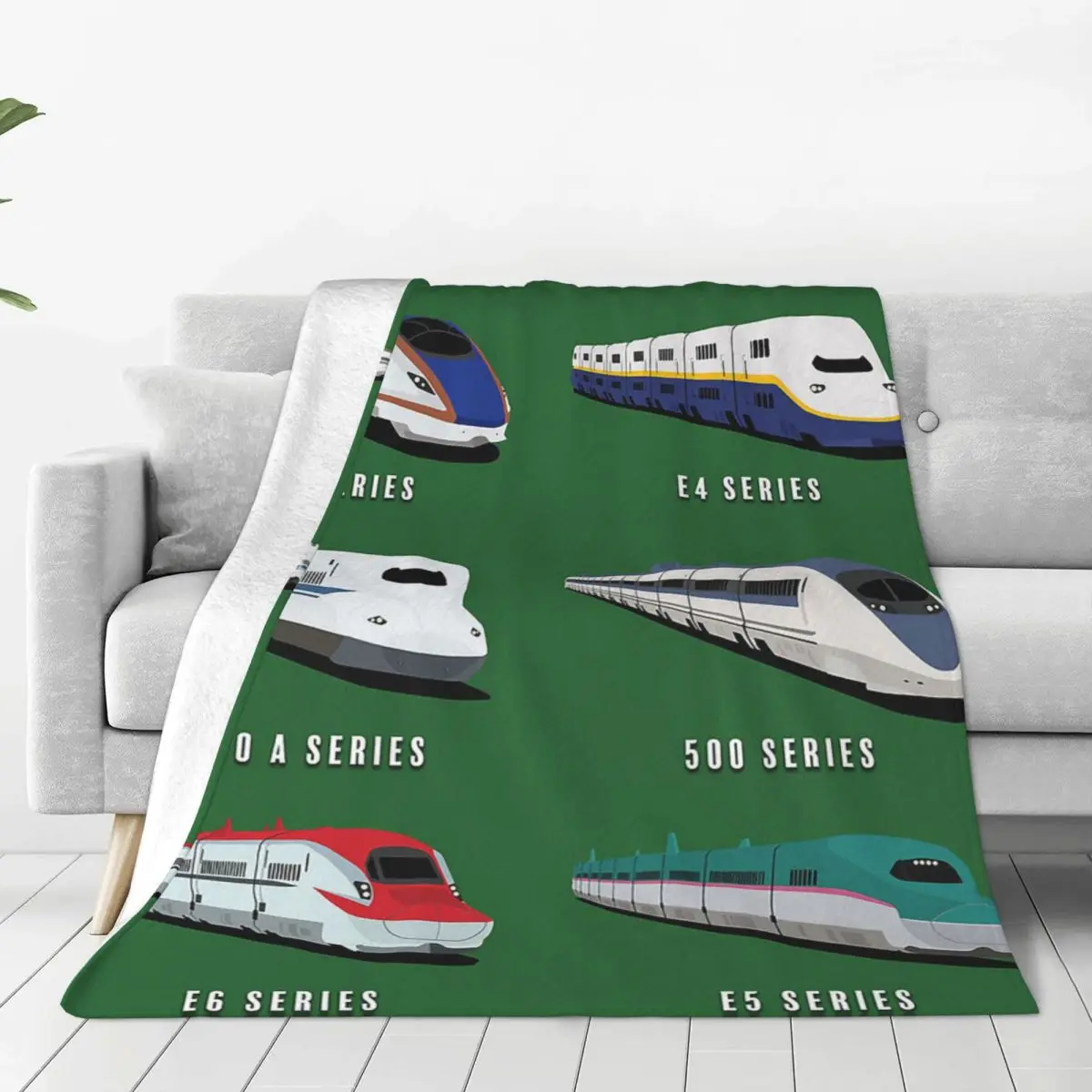 Japanese Shinkansen Bullet Trains Blanket Soft Warm Flannel Throw Blanket Plush for Bed Living room Picnic Travel Home Sofa