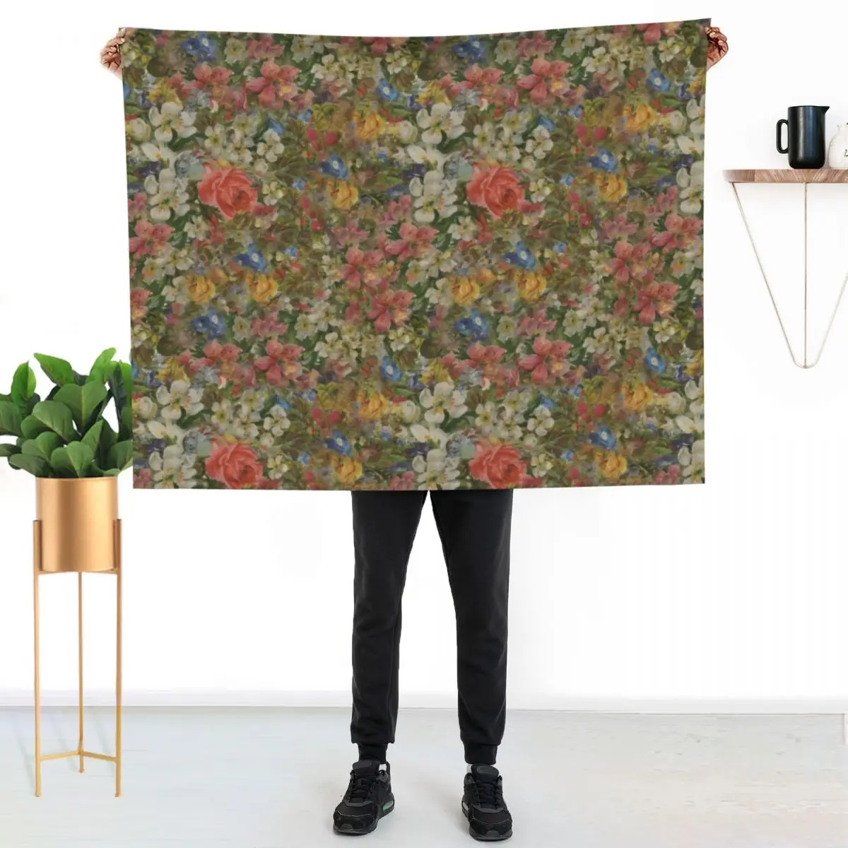

Pretty. Odd. Flowers Painting Throw Blanket Easy Care Comfortable Blanket for Couch
