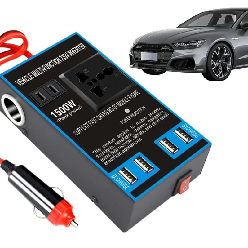 Universal Car Power Inverter Charger 12V/24V To 220V Sockets 1500W Converter 4 USB Vehicle Inverter for Car Truck