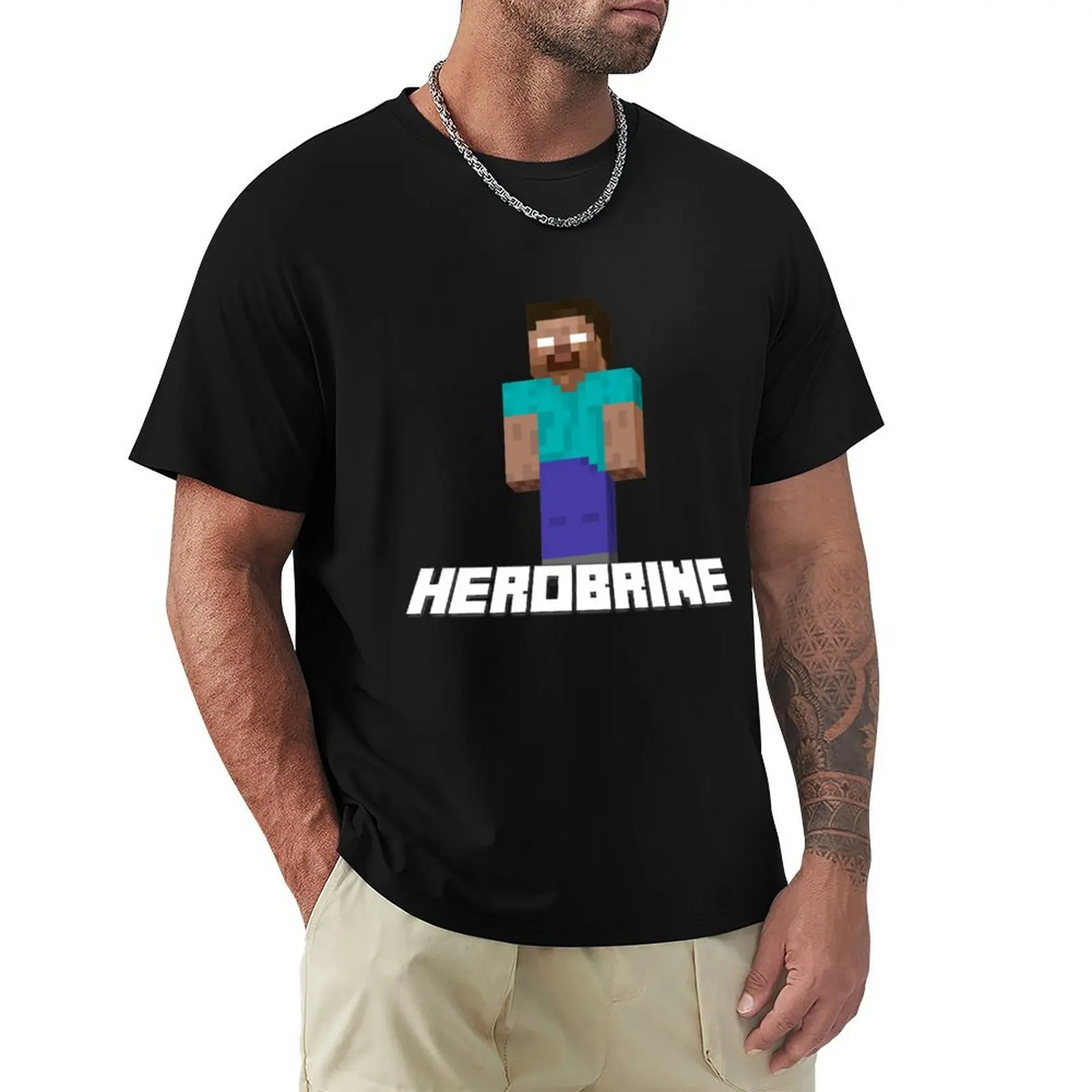 

HEROBRINE T-Shirt tops blanks mens funny t shirts