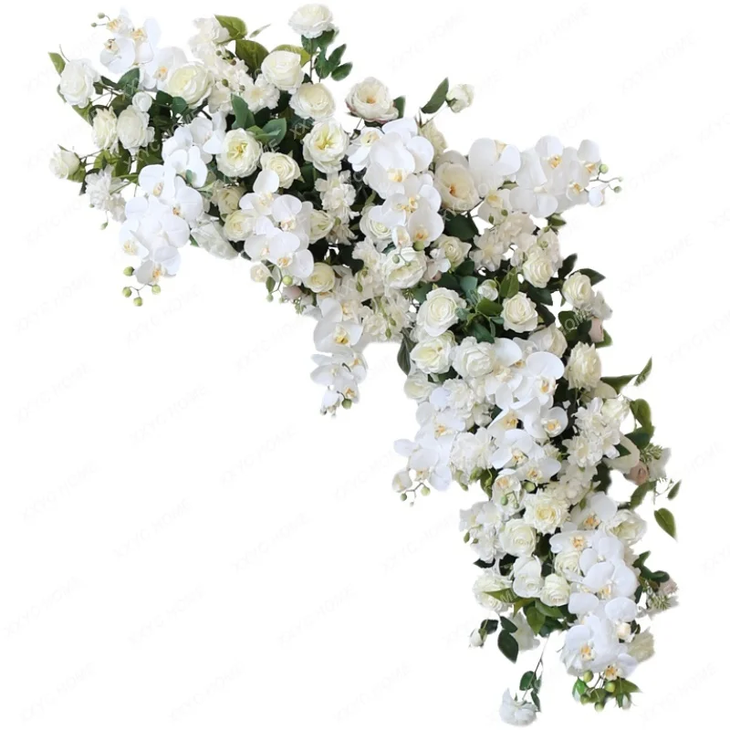 

Western-Style Wedding Phalaenopsis Floral Set Row Flower Simulation Silk Flower Stage Pictures Area Flower