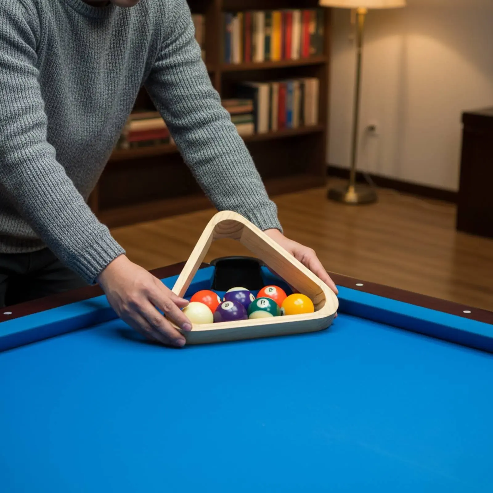 

Деревянная треугольная стойка для бильярда на 6 шаров, ручной работы, с равномерными краями, прочная, долговечная