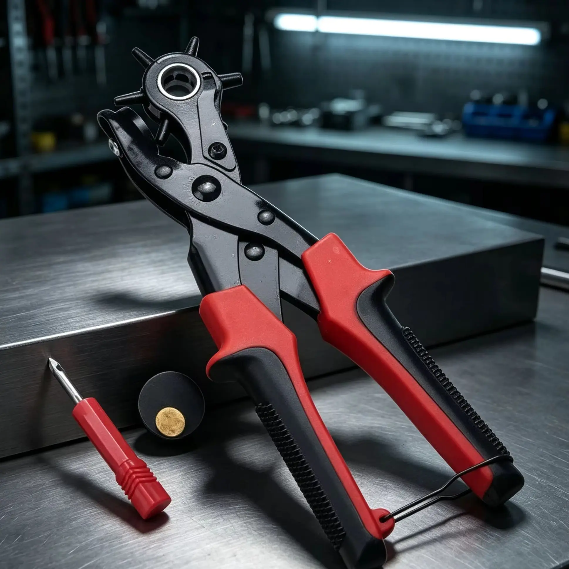 Belt Puncher Punch Hole Pliers Multifunctional 6 Round Holes for Leather Paper Card Belt Luggage Plastic Products
