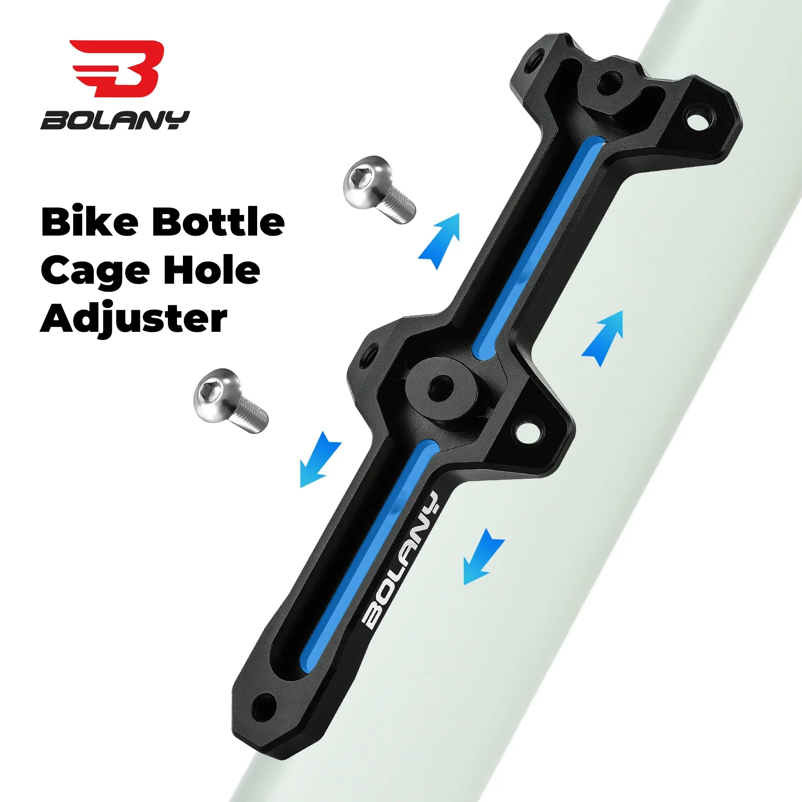 

BOLANY Double Head Bicycle Bottle Cage Extension Rack Aluminum Alloy Adapter for MTB Road Bike Cup Holder Extender Frame Black