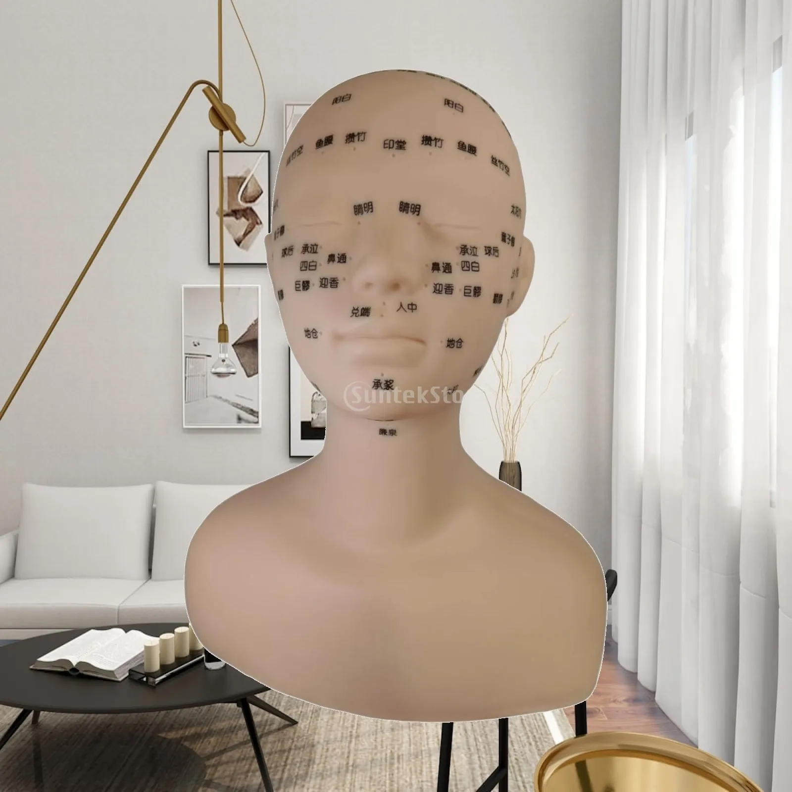 Soft Silicone Training Mannequin Head for Spa Massage Practice Facial Beauty Learning Tool Realistic Skin Texture