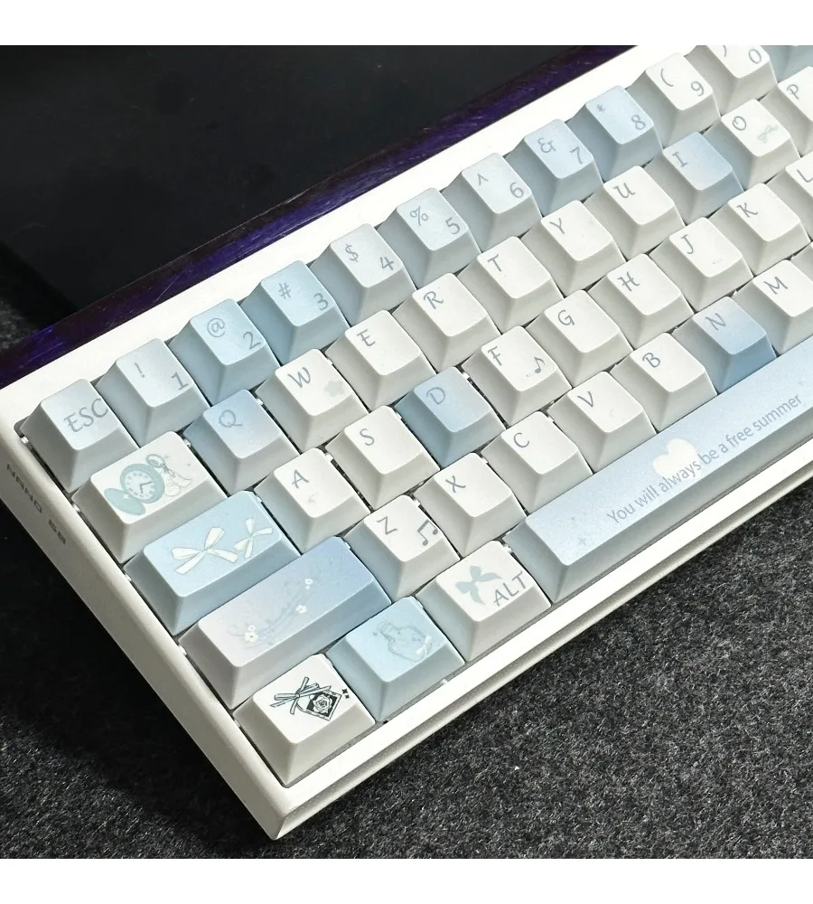 Keycap Sublimation Original factory adapted magnetic axis Mechanical shaft Customized blue keycap Engraved blue High