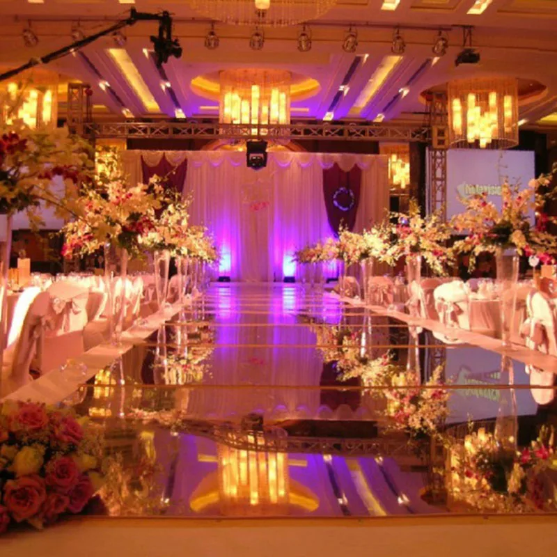 NEW 10 Meter Wedding Mirror Carpet T Stage White Silver Aisle Runner Rug Carpet For Wedding party Backdrop Decorations 0.12mm