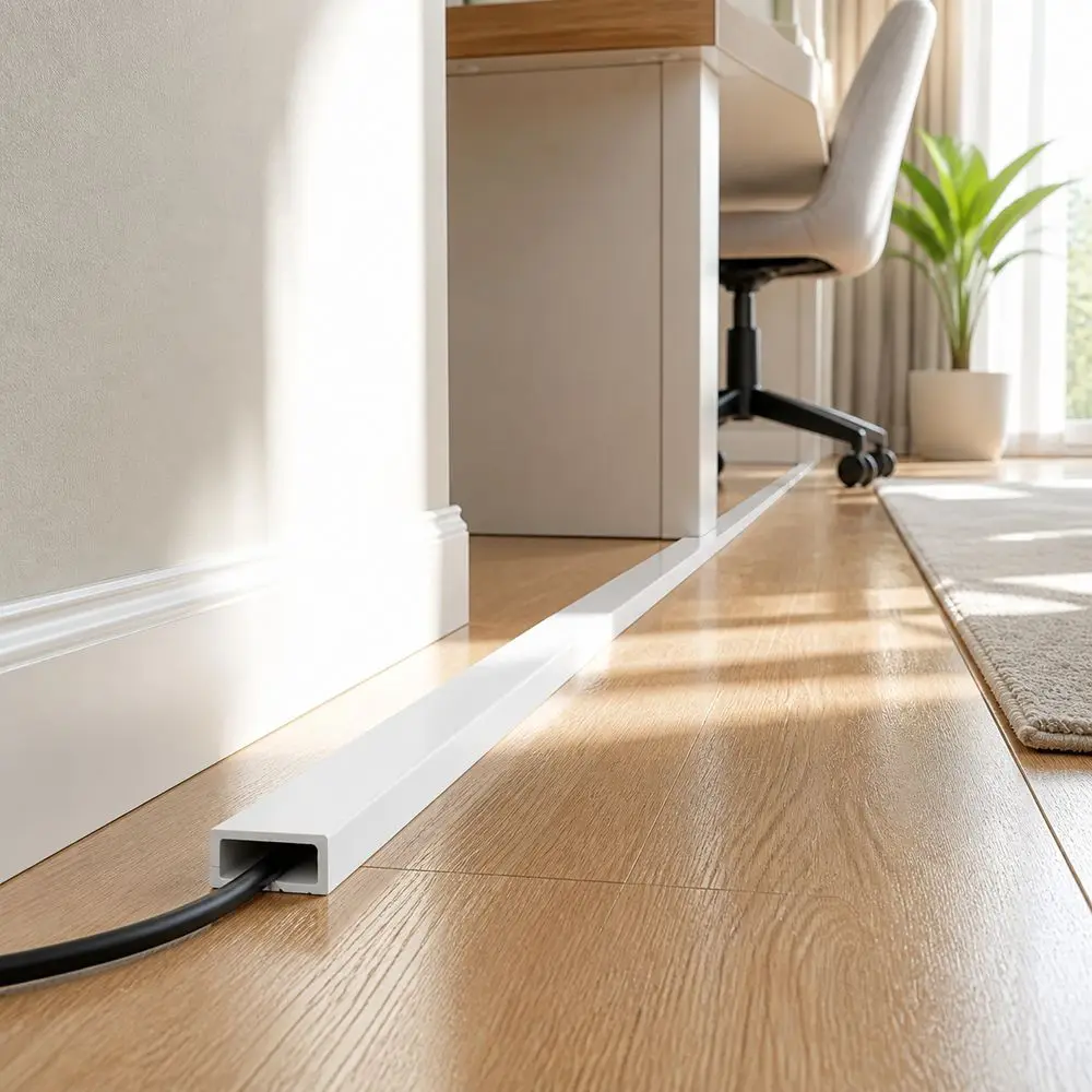 1/3 Meters Self-Adhesive Cord Management Channel Anti-Step Flexible Material Floor Cord Organizer Cover Anti-Extrusion