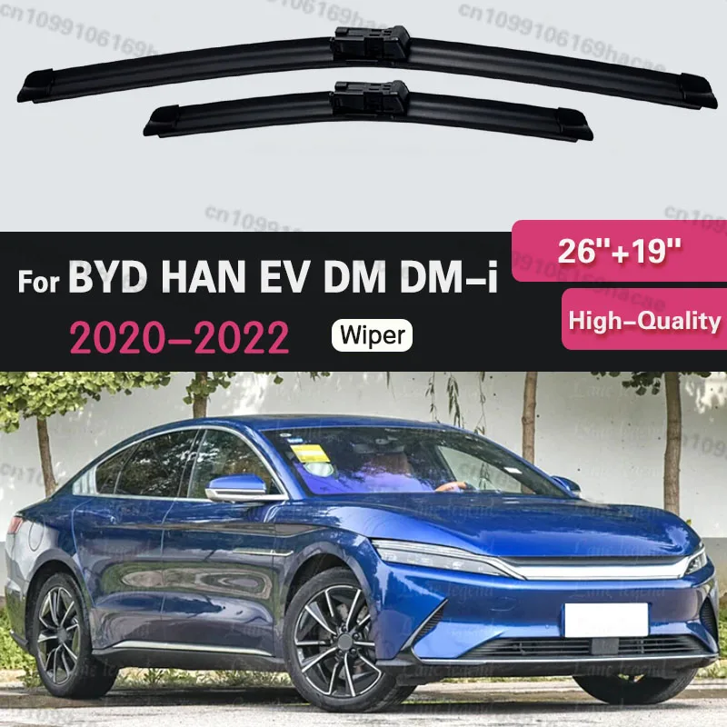 

For BYD HAN EV DM DM-i 2020 2021 2022 Car Wiper U-type Soft Rubber Boneless Wiper HD Quiet Durable Automotive Wiper 24"+19"