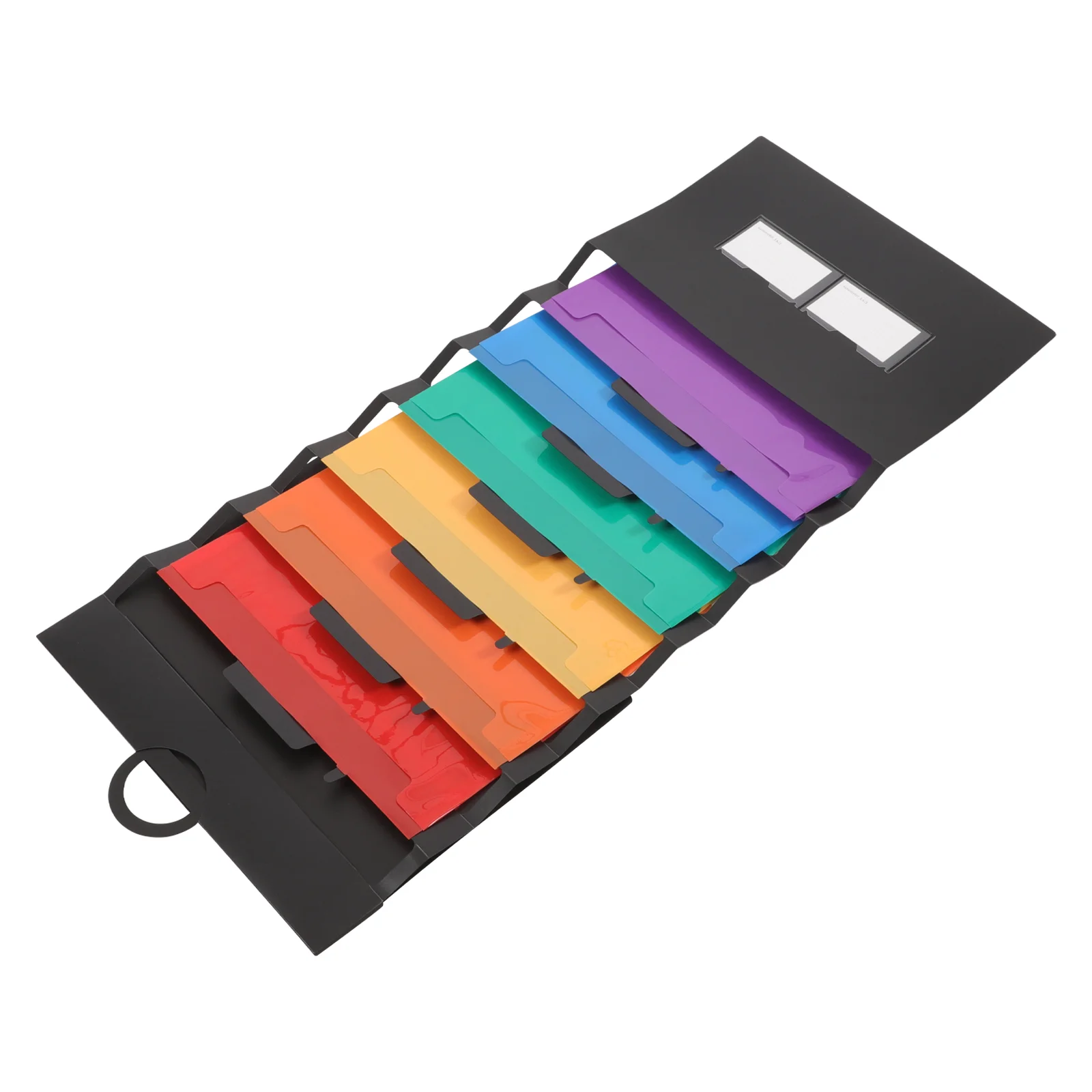 Accordion File Organizer Rainbow Bag Multi-layer Document Ring Plastic Folders with Pockets Hanging Holder