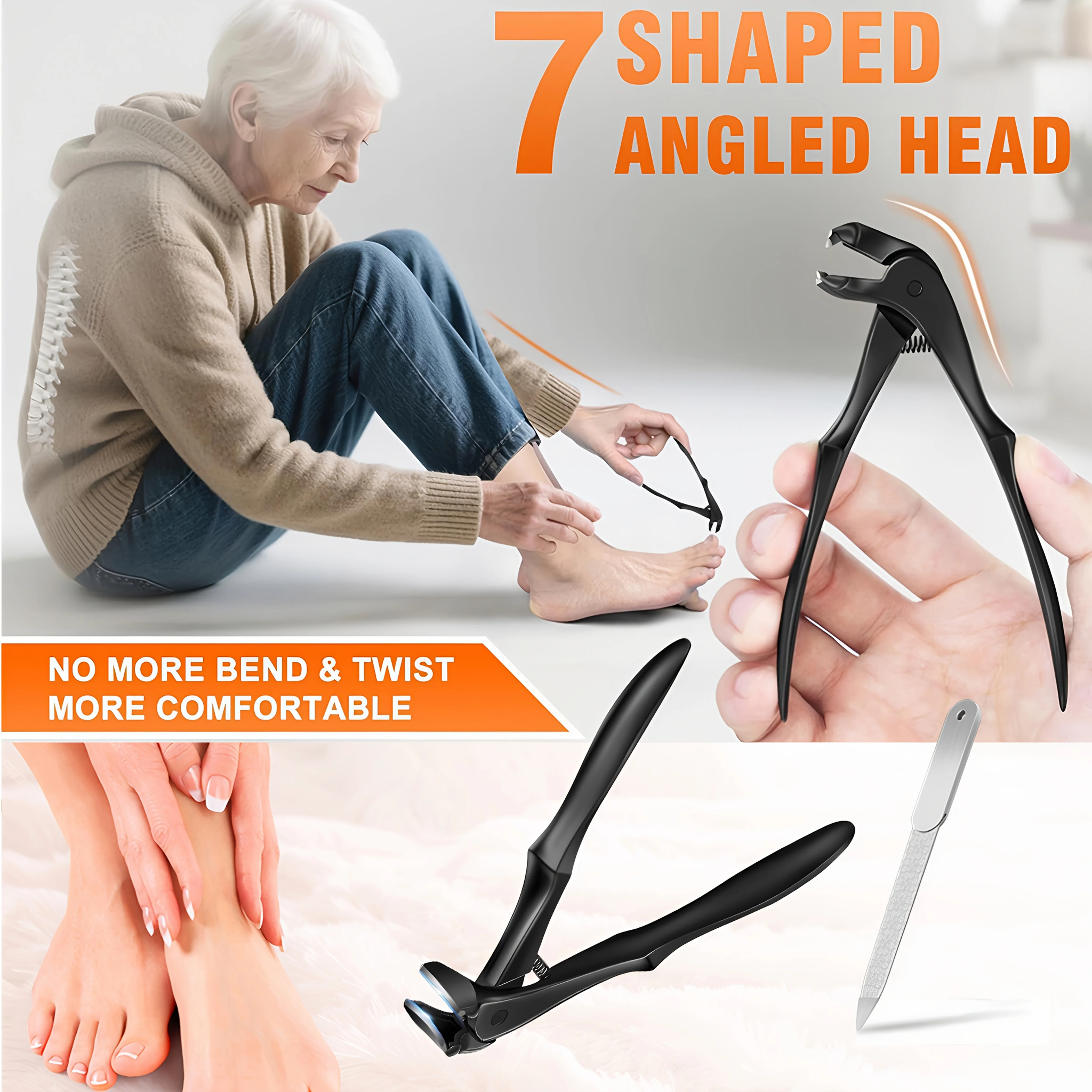 Bend Anti Splash Nail Clipper, Stainless Steel Nail Clipper, Large Opening High-Quality Nail Clipper, Essential Tool for Home