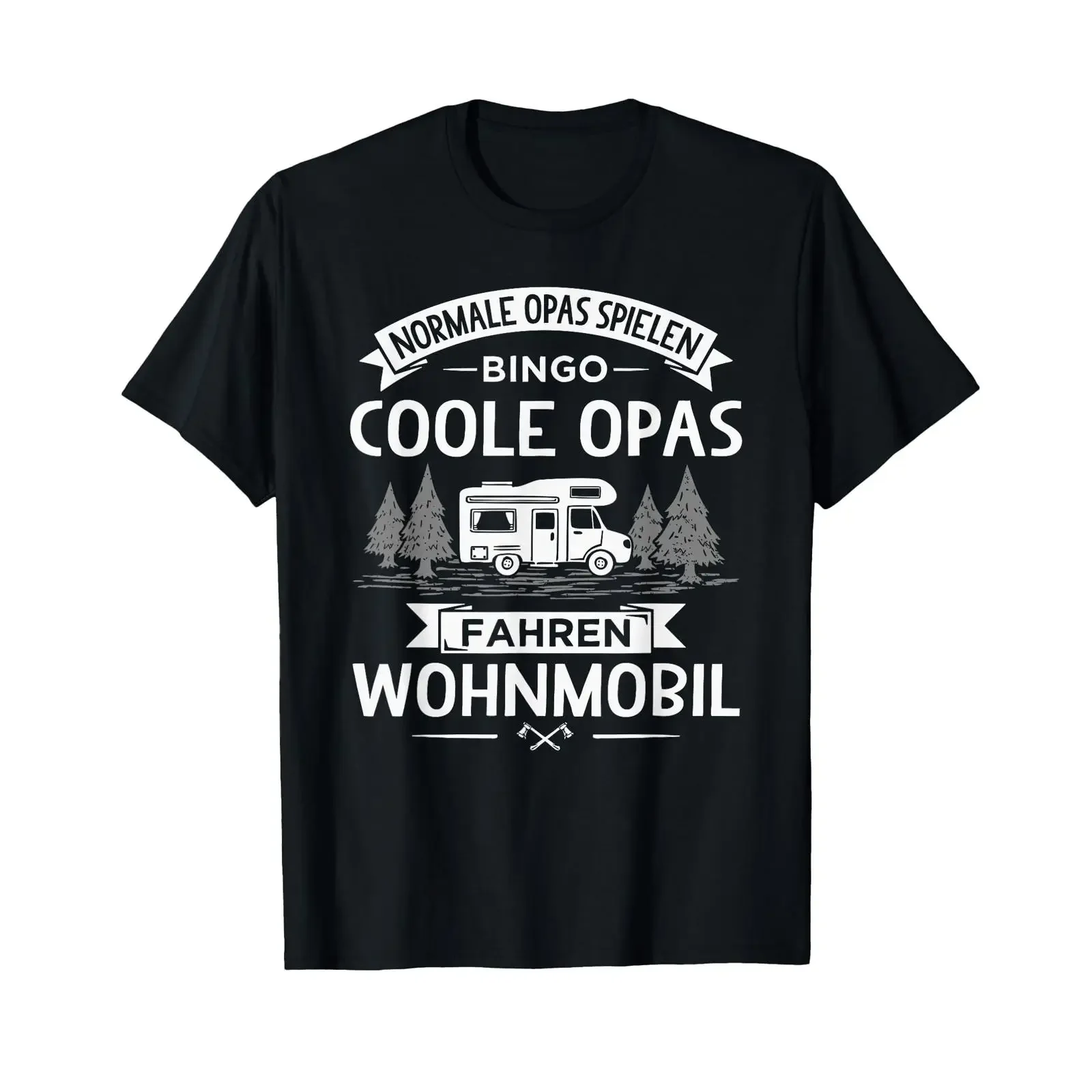 Men's Normal Grandpa Play Bingo Cool Driving Caravan T Shirt vintage Washed Versatile Unisex Top For Everyday Wear Soft
