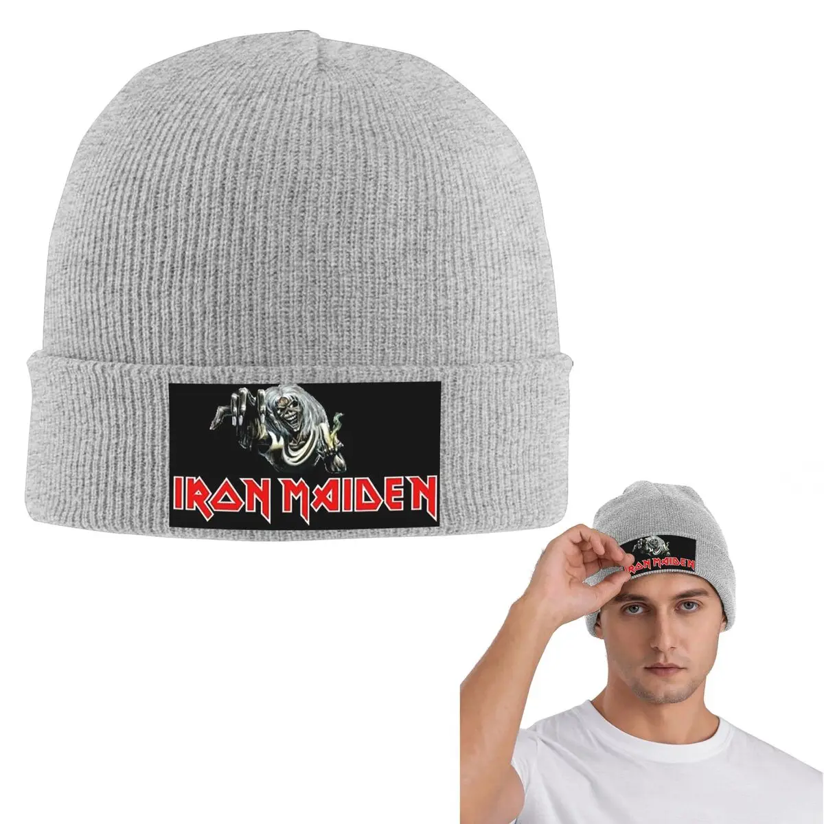 

IronMaidens теплая вязаная шапка в стиле хип-хоп, осенне-зимняя уличная шапка, шапки для мужчин, женщин и взрослых